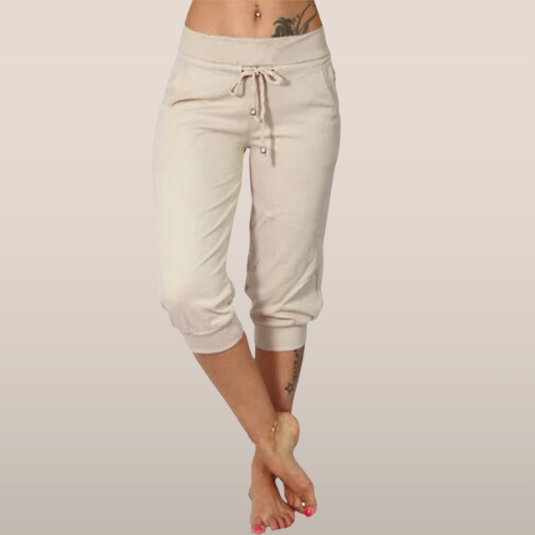 Delphine | Pantaloni a Capri con Cordon de Serrage e Vita Elastica