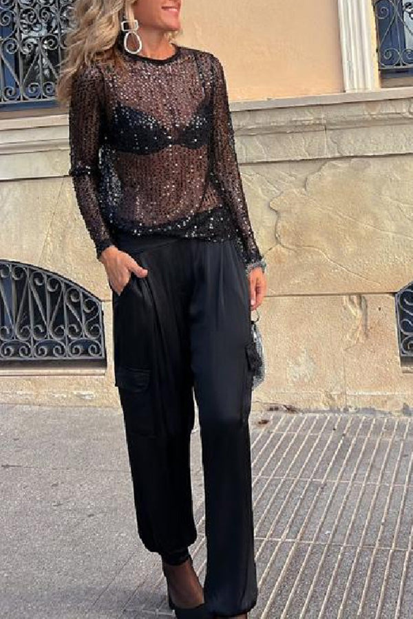 Maylis | Alto Elegante Con Lentejuelas