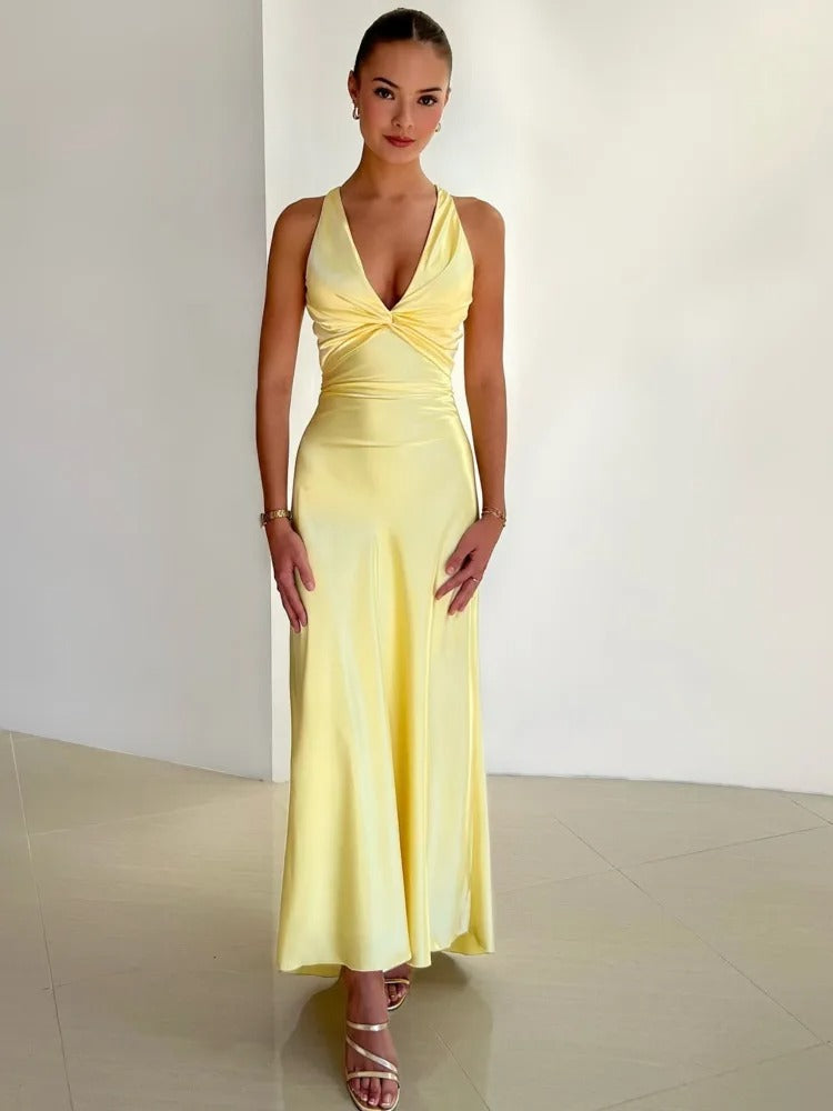 Nicole | Rochie de vară – Fără mâneci și cu guler în V rafinat
