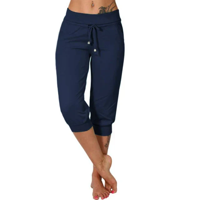 Delphine | Pantaloni a Capri con Cordon de Serrage e Vita Elastica