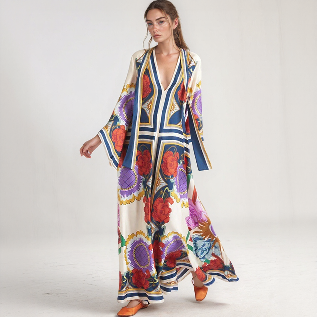 Djamila | Maxiklänning Kaftan Bohem – Avslappnad och Flödande Elegans