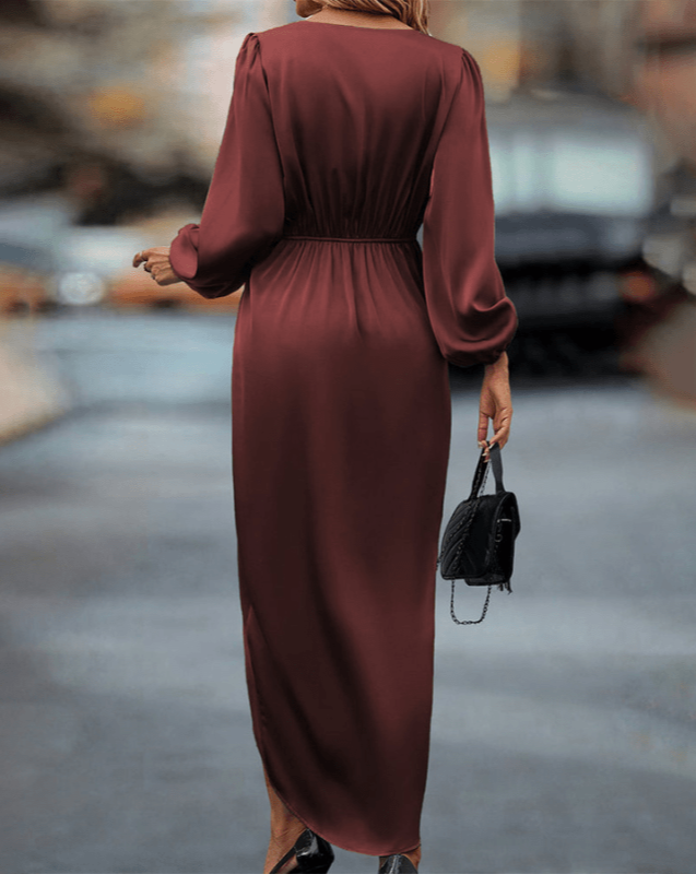 Marguerite | Robe Croisée Chic à Manches Longues