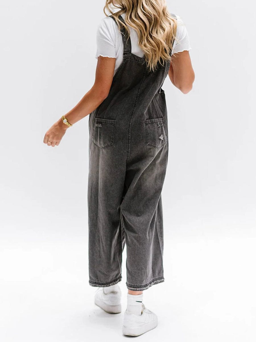 Lucie | Salopetă din denim fără mâneci, lejeră