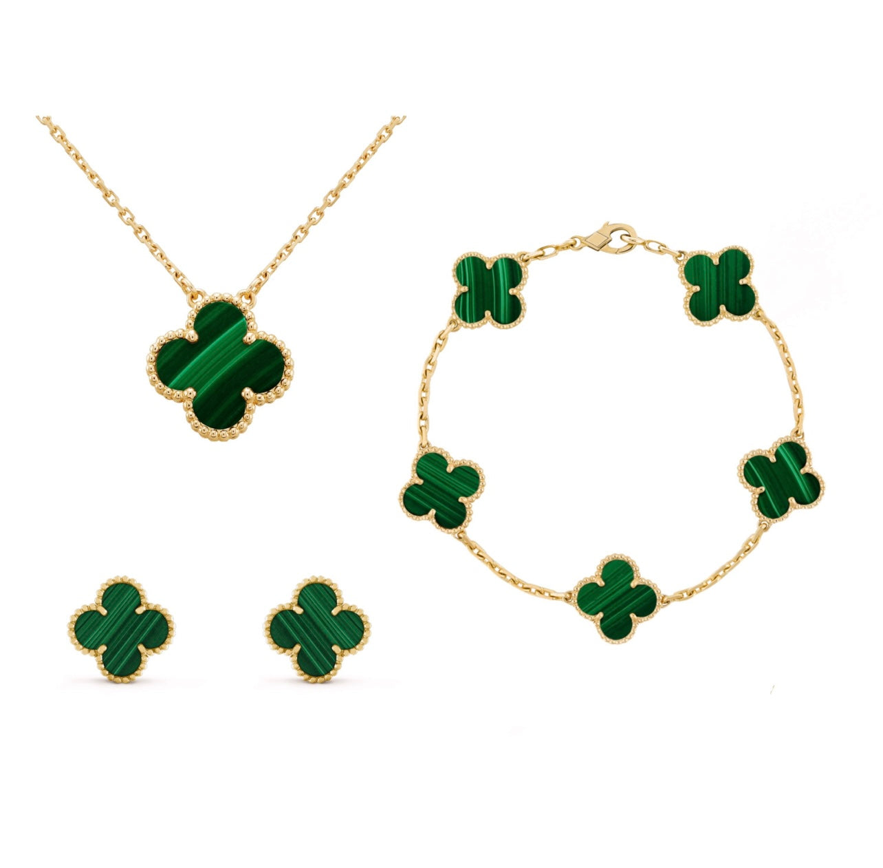 Mélissa | Set Bijuterii Trifoi – Eleganță și Noroc 