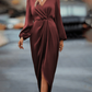 Marguerite | Rochie încrucișată elegantă cu mâneci lungi 