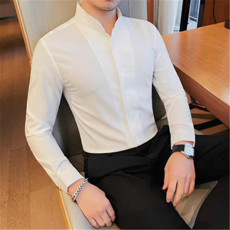 ナサン | オフィサーコラのフィットシャツ 男性用 