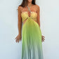 Ida | Vestido Largo Plisado – Escote Americano y Elegancia 