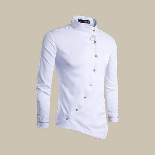 Massimo | Chemise Homme Asymétrique À Col Officier