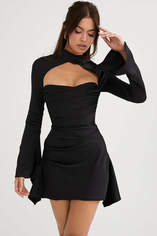Paulette | Cocktail Dress With Cutout and Long Sleeves 