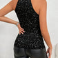 Charline | Top Zonder Mouwen Met Col – Glitterschittering En Chic Stijl 