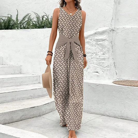 Juliana | Elegante combinatie met riem en geometrische print 
