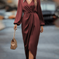 Marguerite | Rochie încrucișată elegantă cu mâneci lungi 