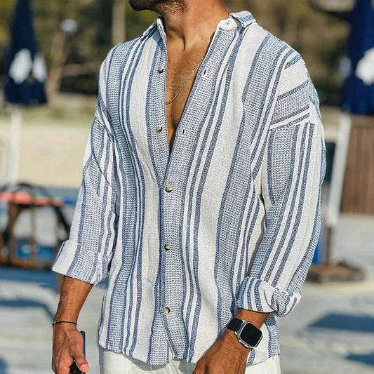Elias | Chemise Rayée Élégante À Manches Longues