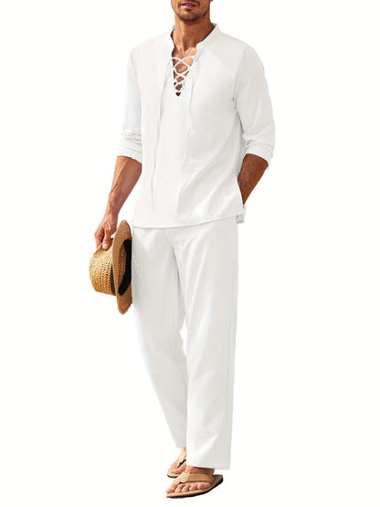 Nicolas | Set Bohème Chic – Haut Lacé & Pantalon Fluide