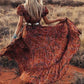 Catherine | Długa Sukienka Boho – Elegancki Wzór i Luźny Krój 