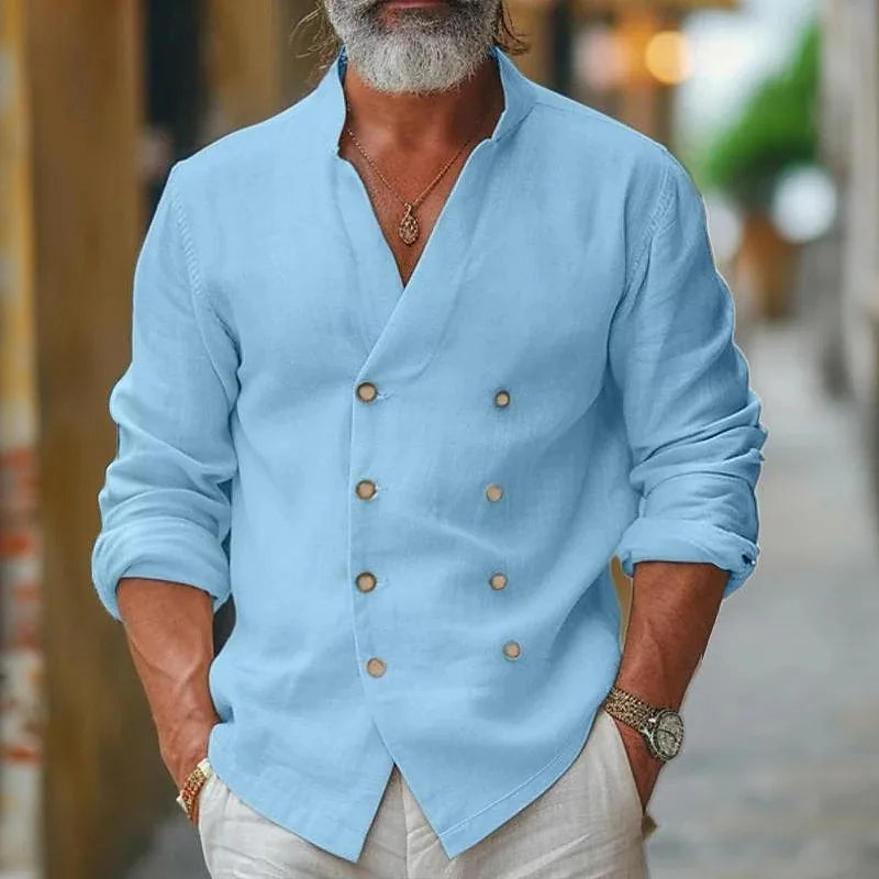 Gédéon | Herre Skjorte med Krydsknapper – Trendy og Elegant Stil 