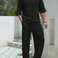 Bakary | Trendy Set Short Sleeve Shirt and Fluid Pants 