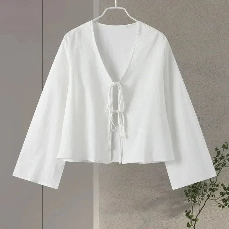 Ginia | Green Knotted Blouse – Casual and Refined Spirit 