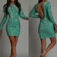 Gisèle | Vestido Ajustado con Lentejuelas Espalda Descubierta 