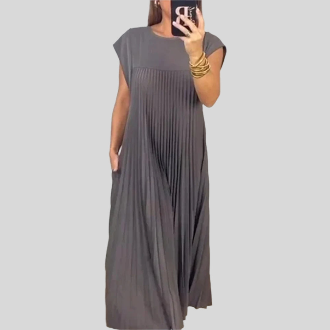 Léna | Rochie Plisată Fluidă cu Croi Elegant 