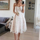 Livia | Midi Strapless Dress – Structured Elegance and Femininity 