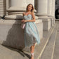 Livia | Midi Strapless Dress – Structured Elegance and Femininity 
