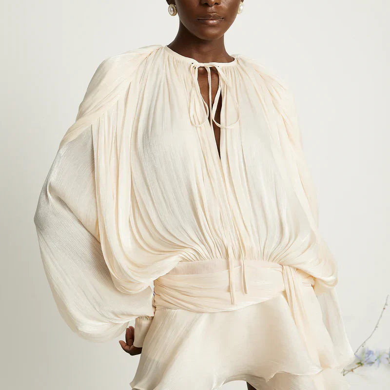 Audrey | Casual Mini Dress – Bohemian Look and Flowy Sleeves 