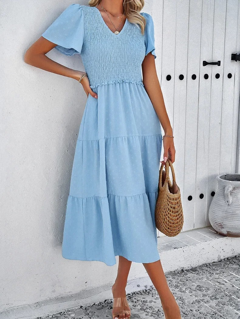 Sophie | Chic Bohemian Dress with Short Sleeves 