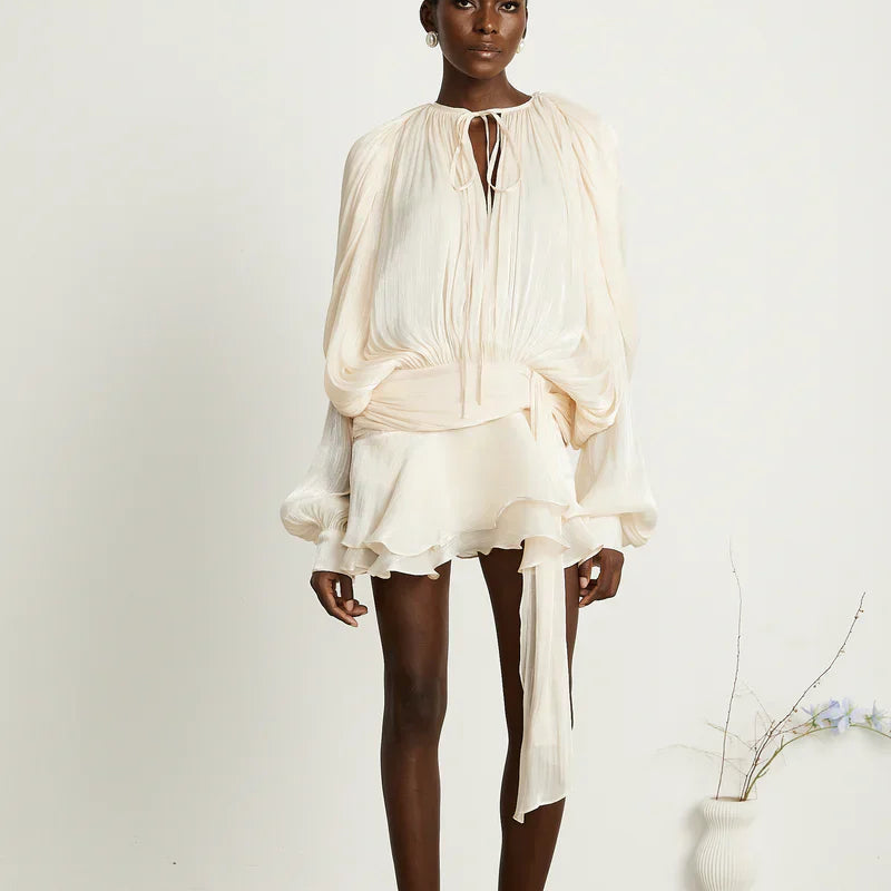 Audrey | Casual Mini Dress – Bohemian Look and Flowy Sleeves 