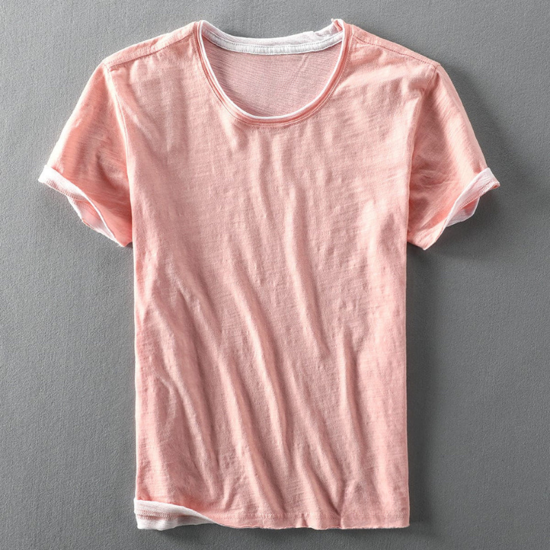 Fabio | T-shirt met ronde hals en zichtbare mouwen 