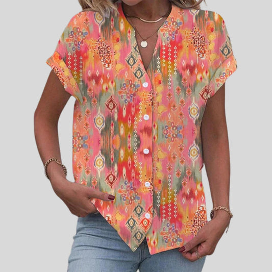 Gwladys | Blouse Met Korte Mouwen Voor Vrouwen 