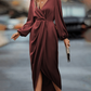 Marguerite | Rochie încrucișată elegantă cu mâneci lungi 