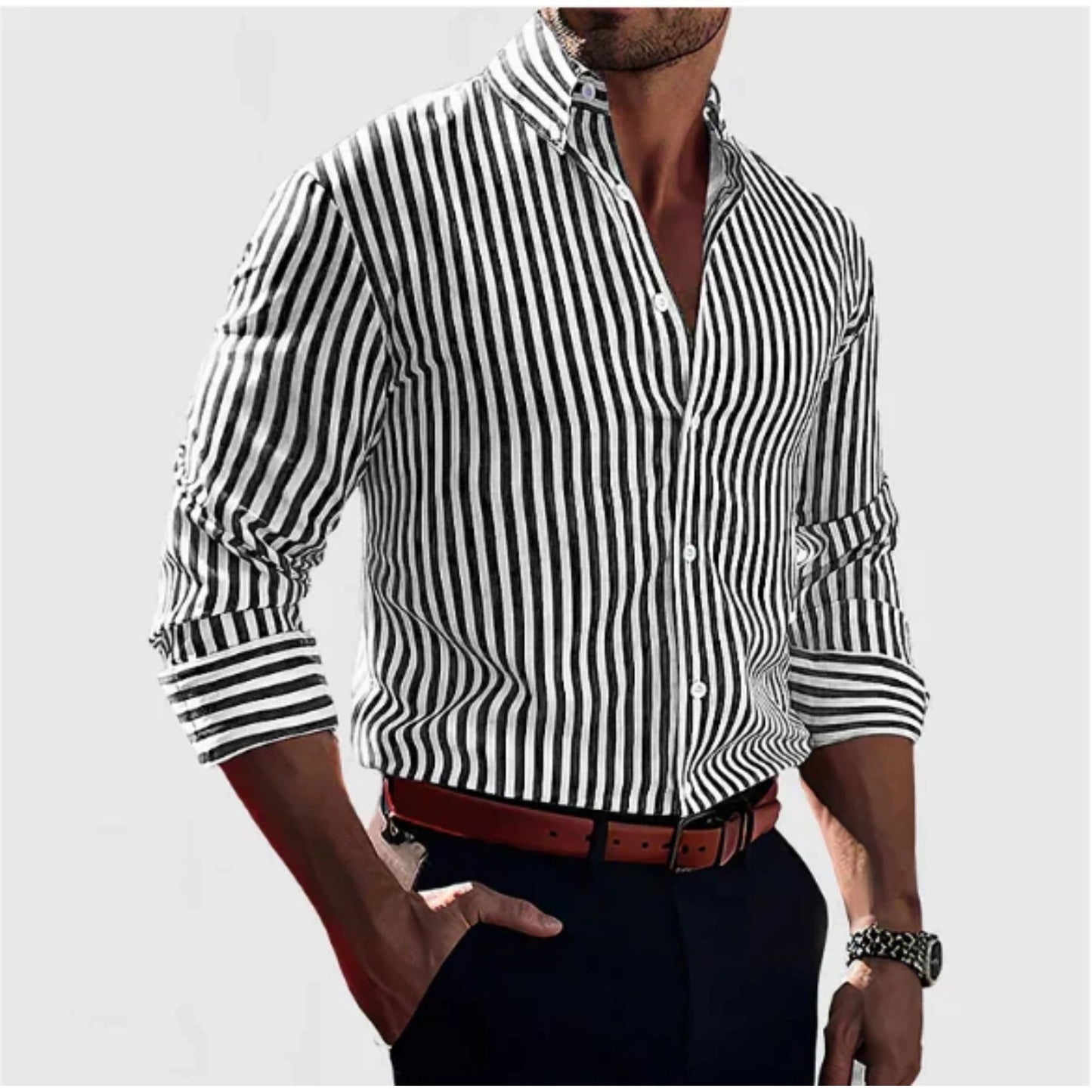 Sylvestre | Camisa Hombre Rayada – Estilo Clásico y Moderno 