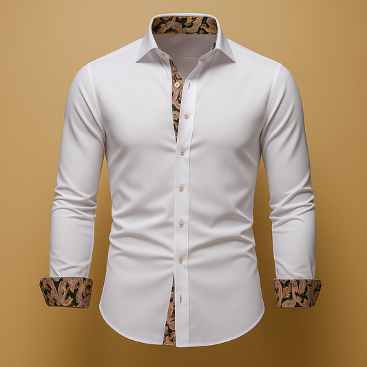 Loïc | Fitted Long Sleeve Shirt with Structured Collar 