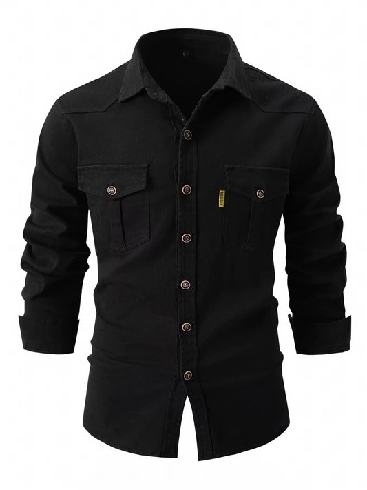 Loïc | Chemise Denim Contrastée
