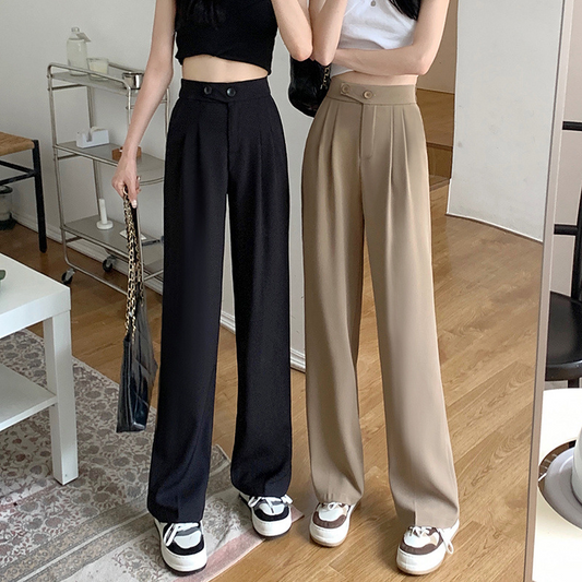 Elisa|Pantaloni Larghi a Vita Alta 