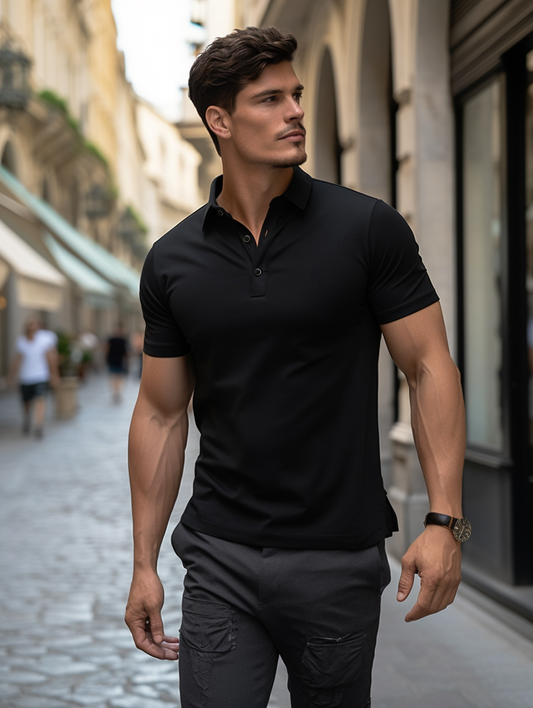 Antoine|Polo Camicia Slim Fit Per Silhouette Muscolosa 